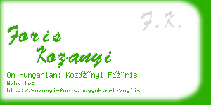 foris kozanyi business card